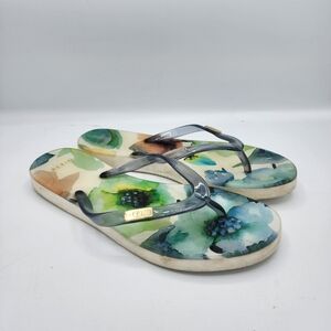 Aerin Gray and Blue Floral Women's Sandals